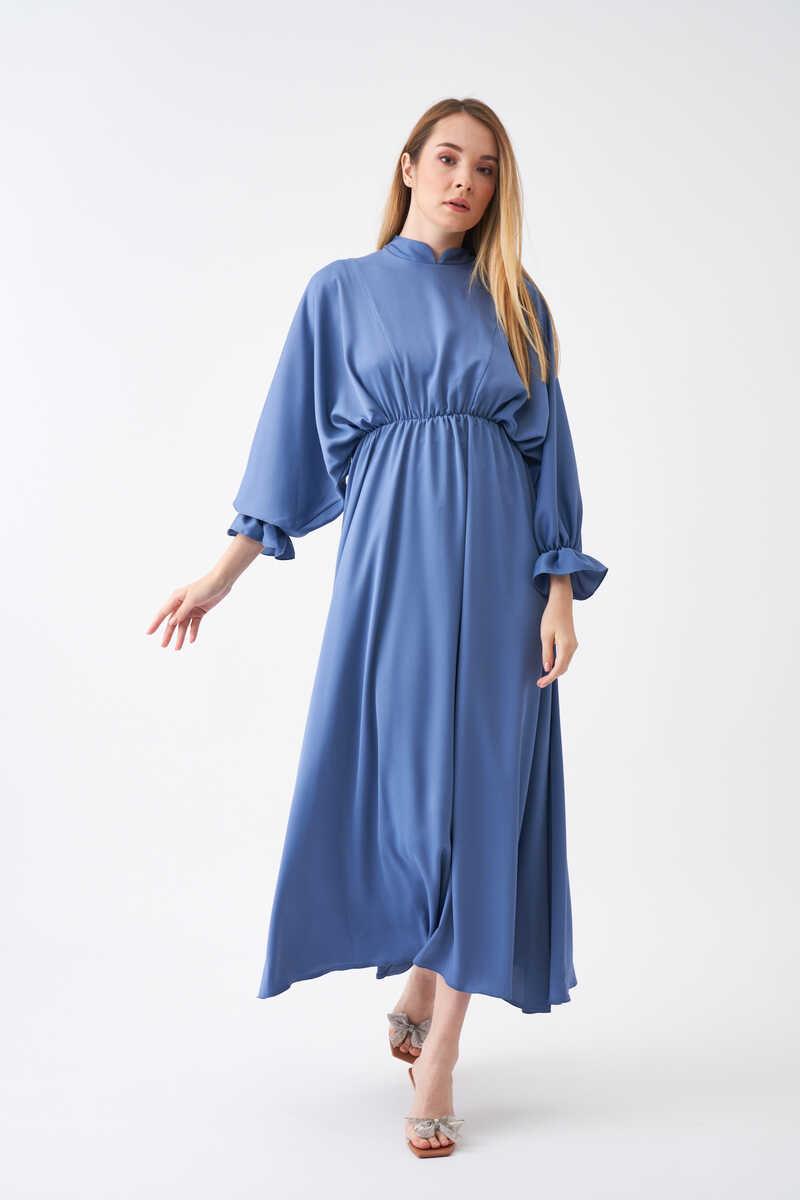 Elastic Waist Abaya Dress indigo