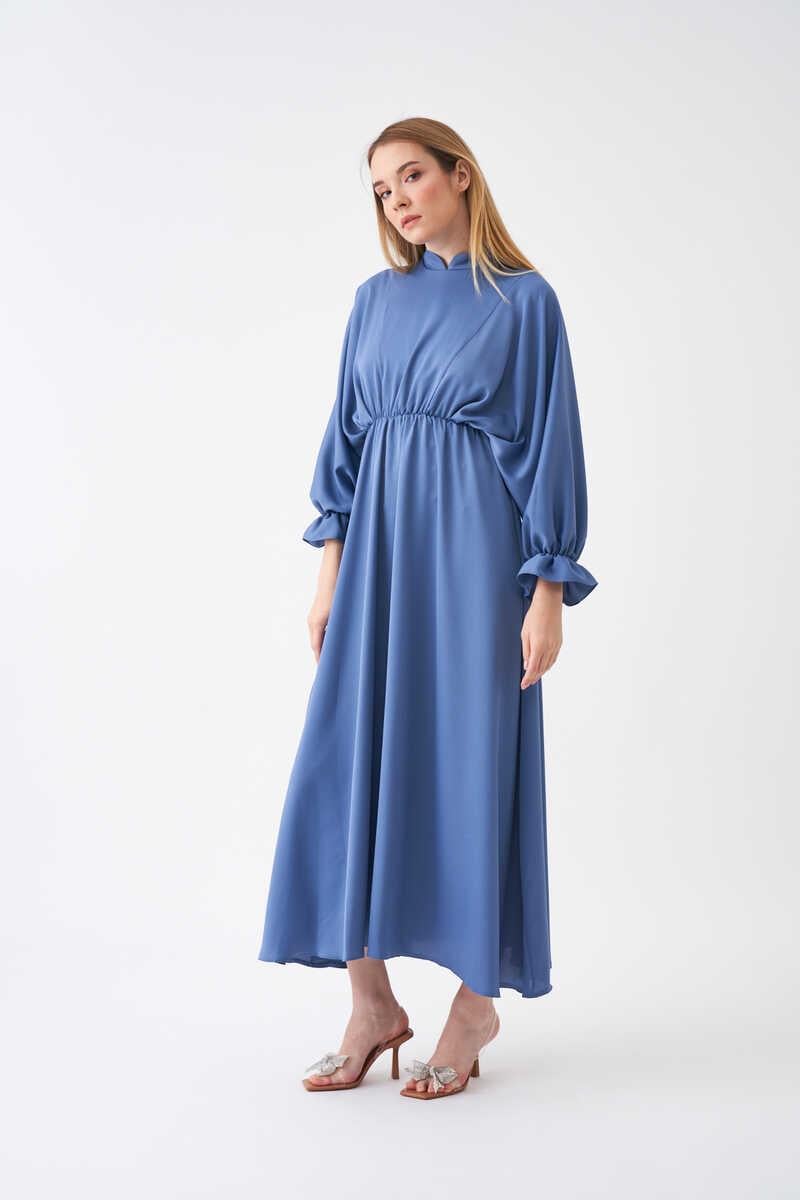 Elastic Waist Abaya Dress indigo