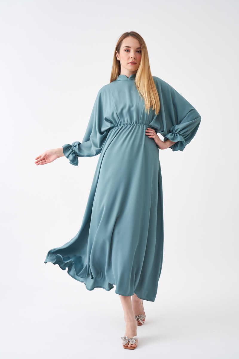 Elastic Waist Abaya Dress Mint