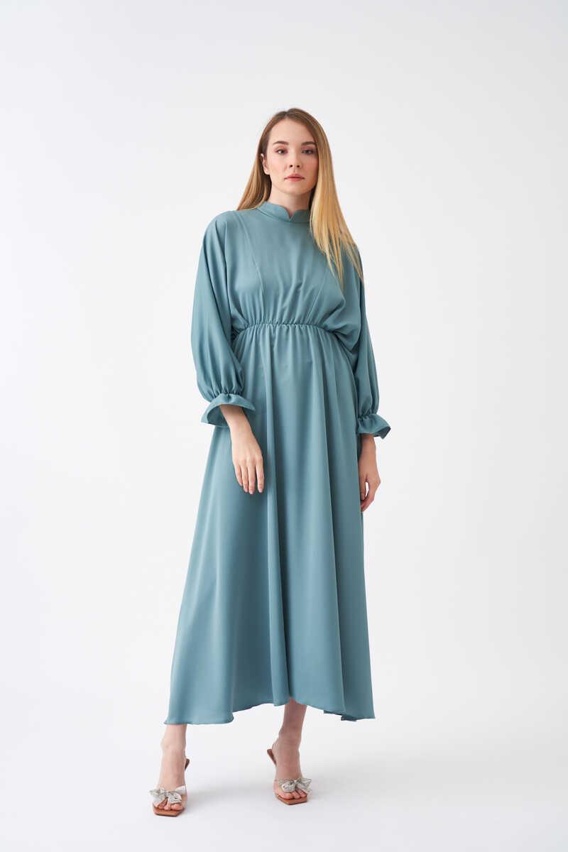 Elastic Waist Abaya Dress Mint