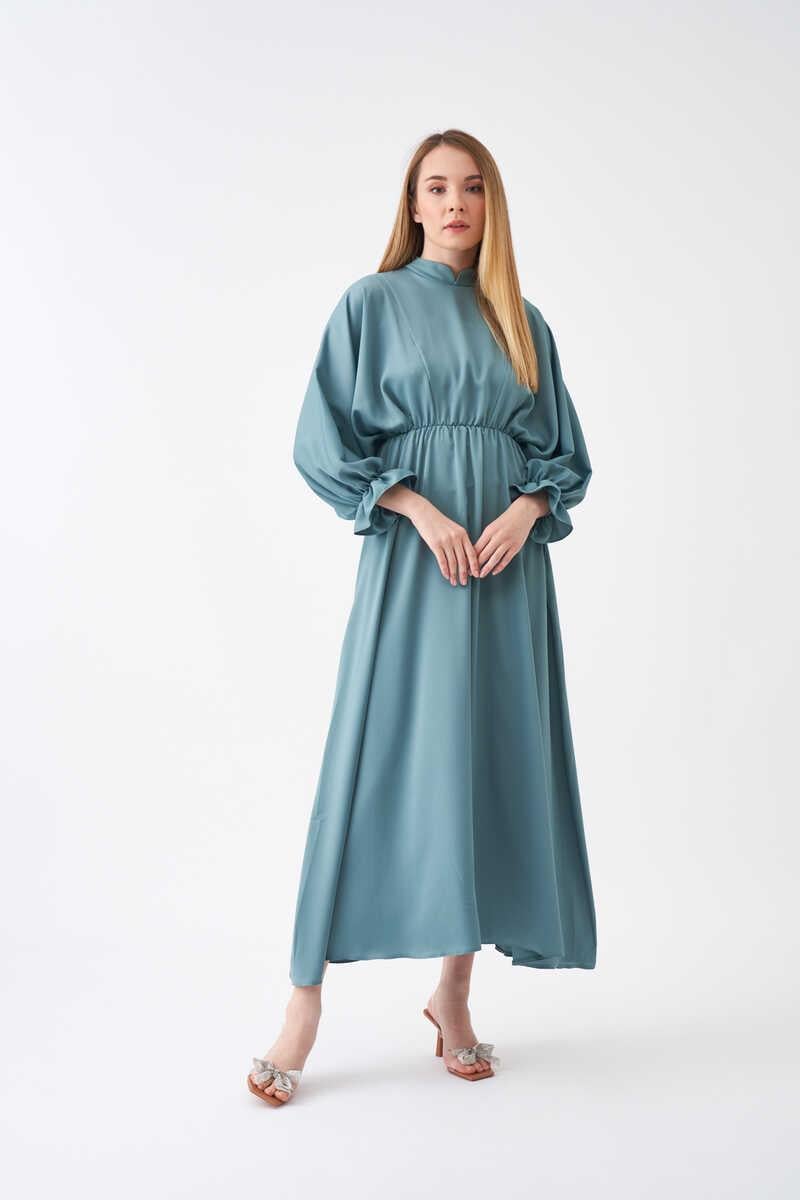 Elastic Waist Abaya Dress Mint
