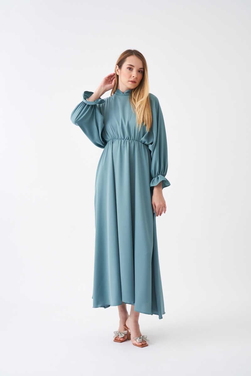 Elastic Waist Abaya Dress Mint