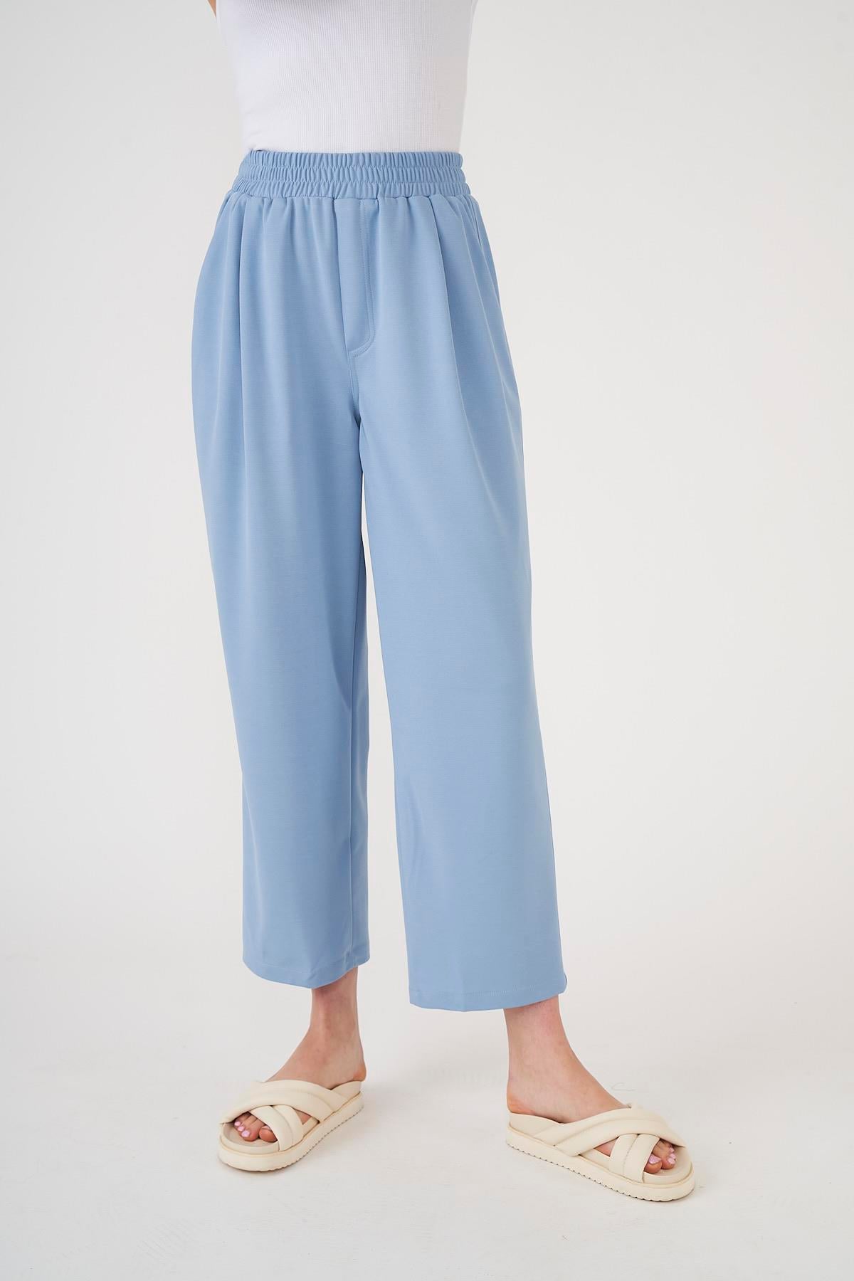 Elastic Waist Trousers Ice Blue