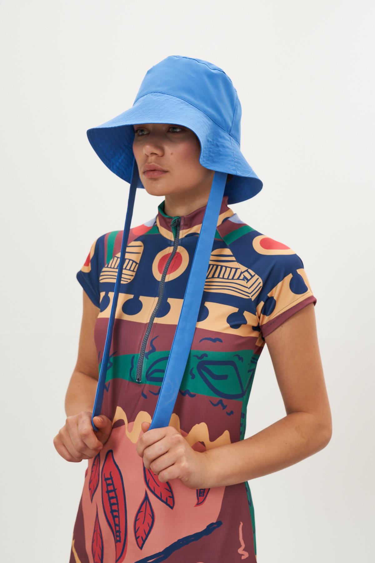 Bucket Plaj Şapka Saks