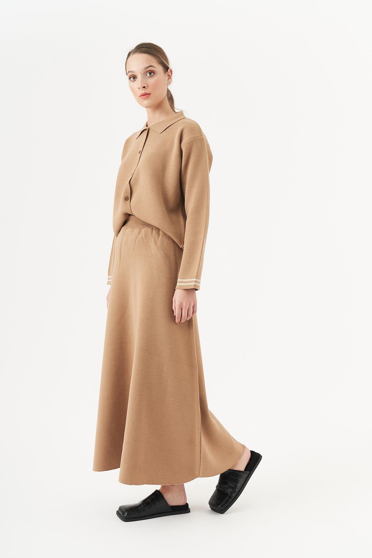 Çan Triko Etek Latte