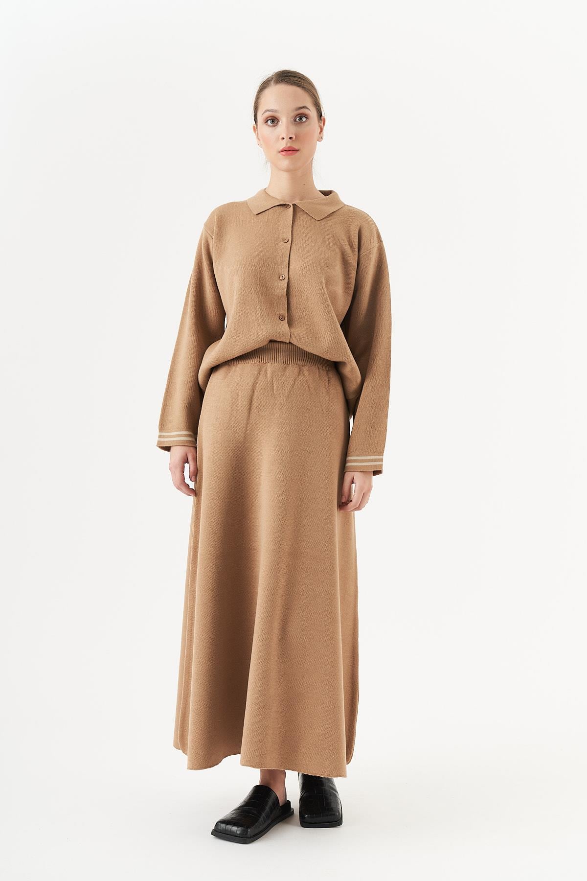 Çan Triko Etek Latte