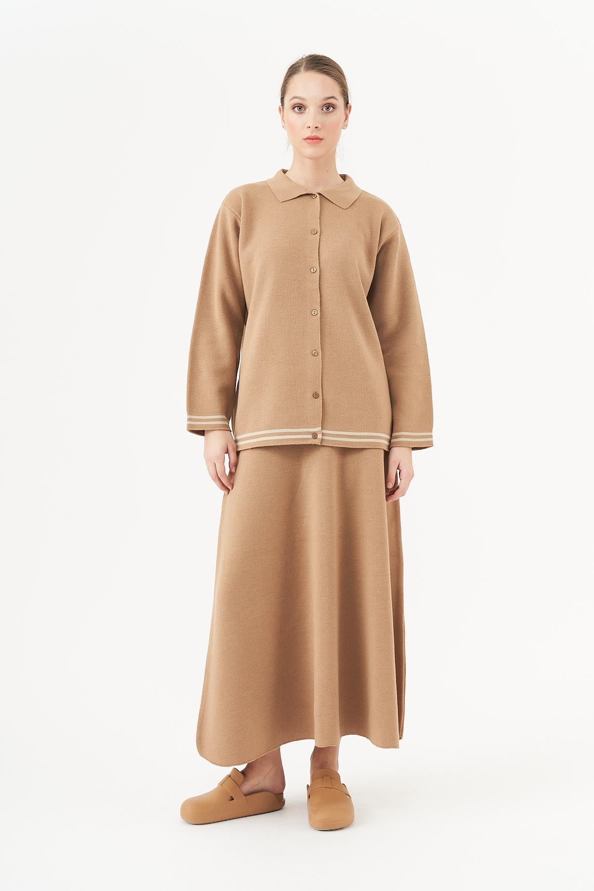 Çan Triko Etek Latte