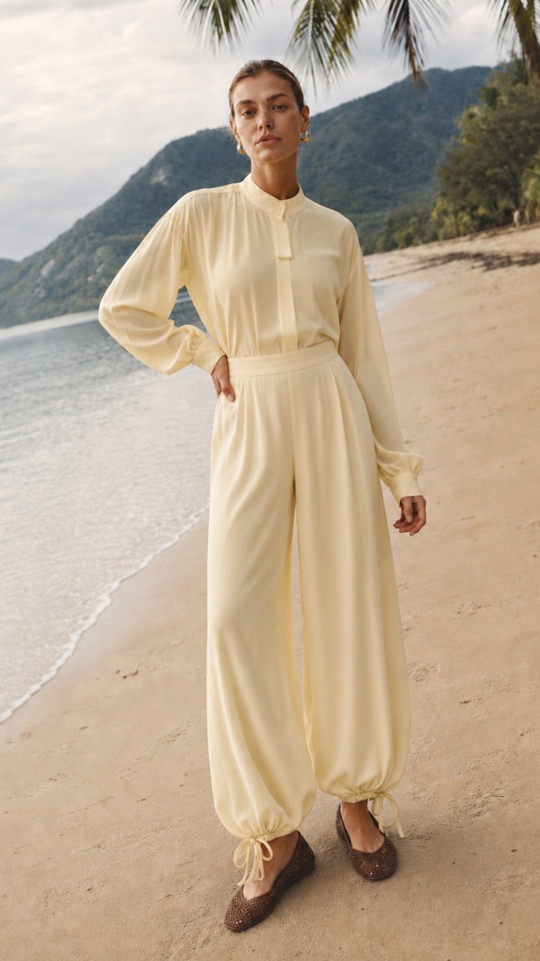 COAST | Fularlı Gömlek Pantolon Takım Butter Yellow