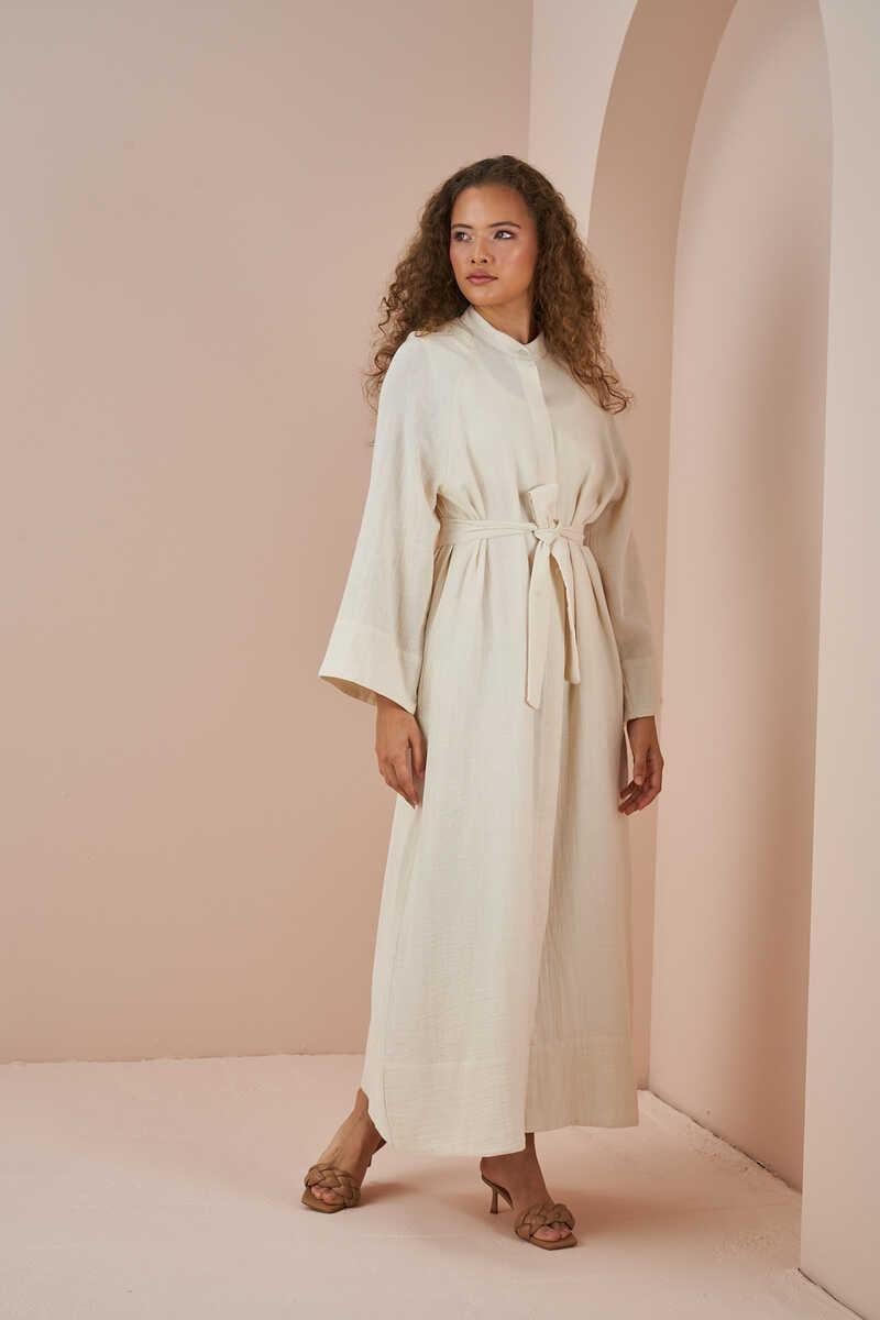 Abaya Muslin Dress Ecru