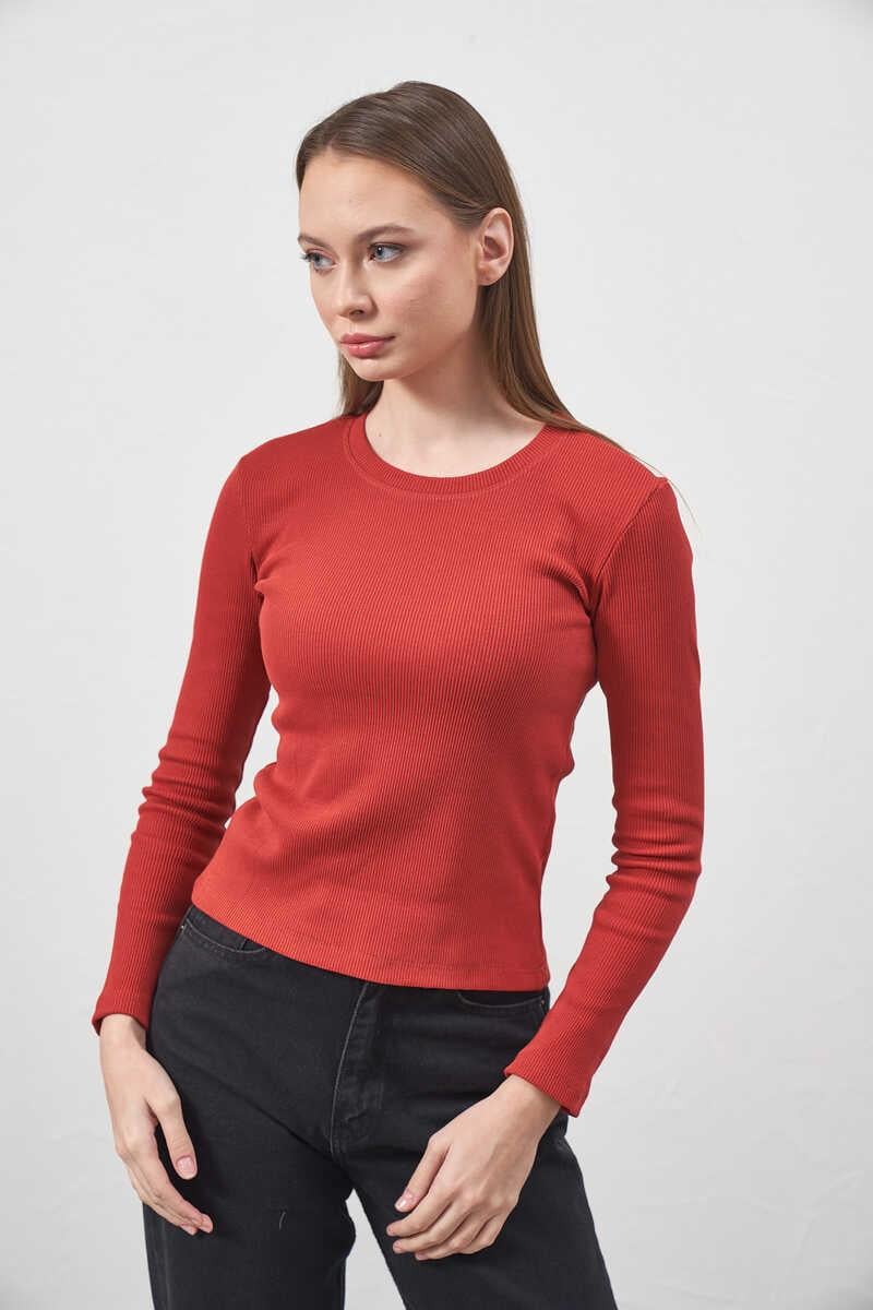 Ribbed Lycra Body Red