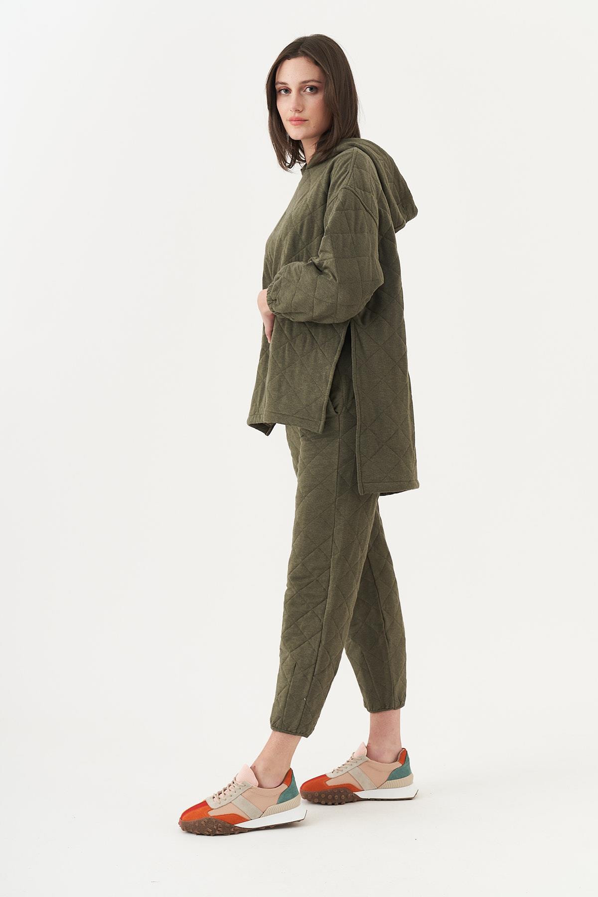 Quilted Puf Tracksuit Khaki