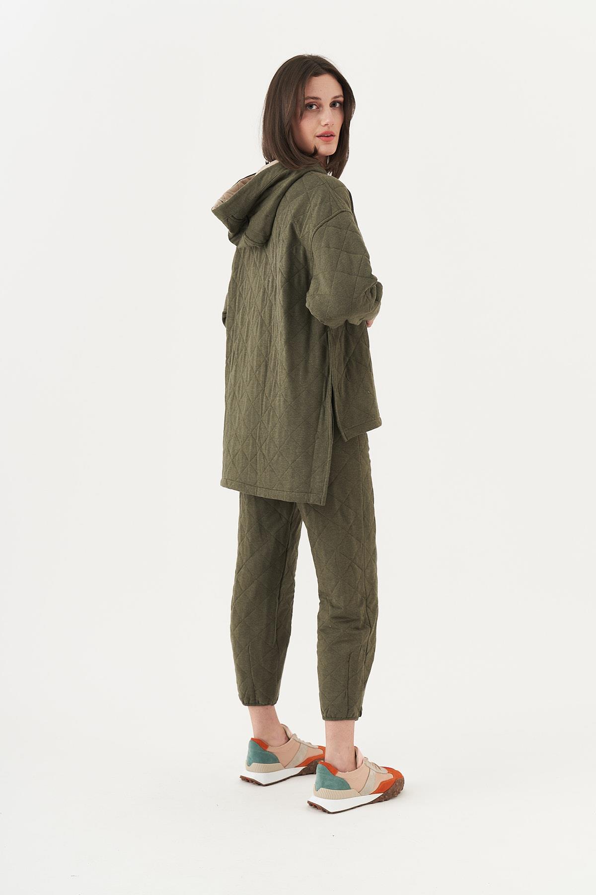 Quilted Puf Tracksuit Khaki