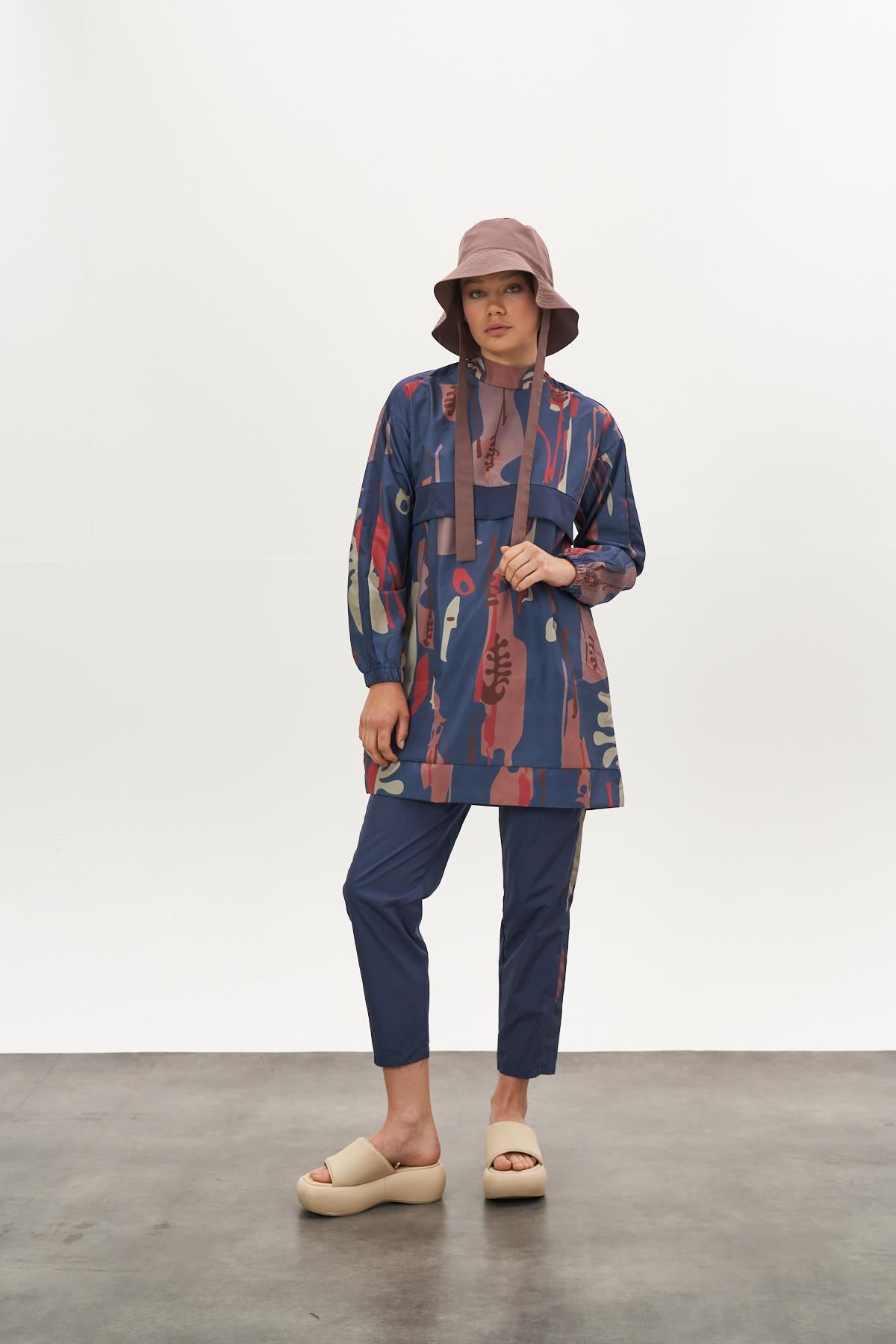 Lia Desen Tesettür Mayo Mavi Kısa