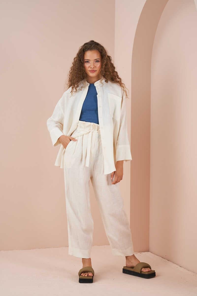 Oversize Jacket Tunic Linen Ecru