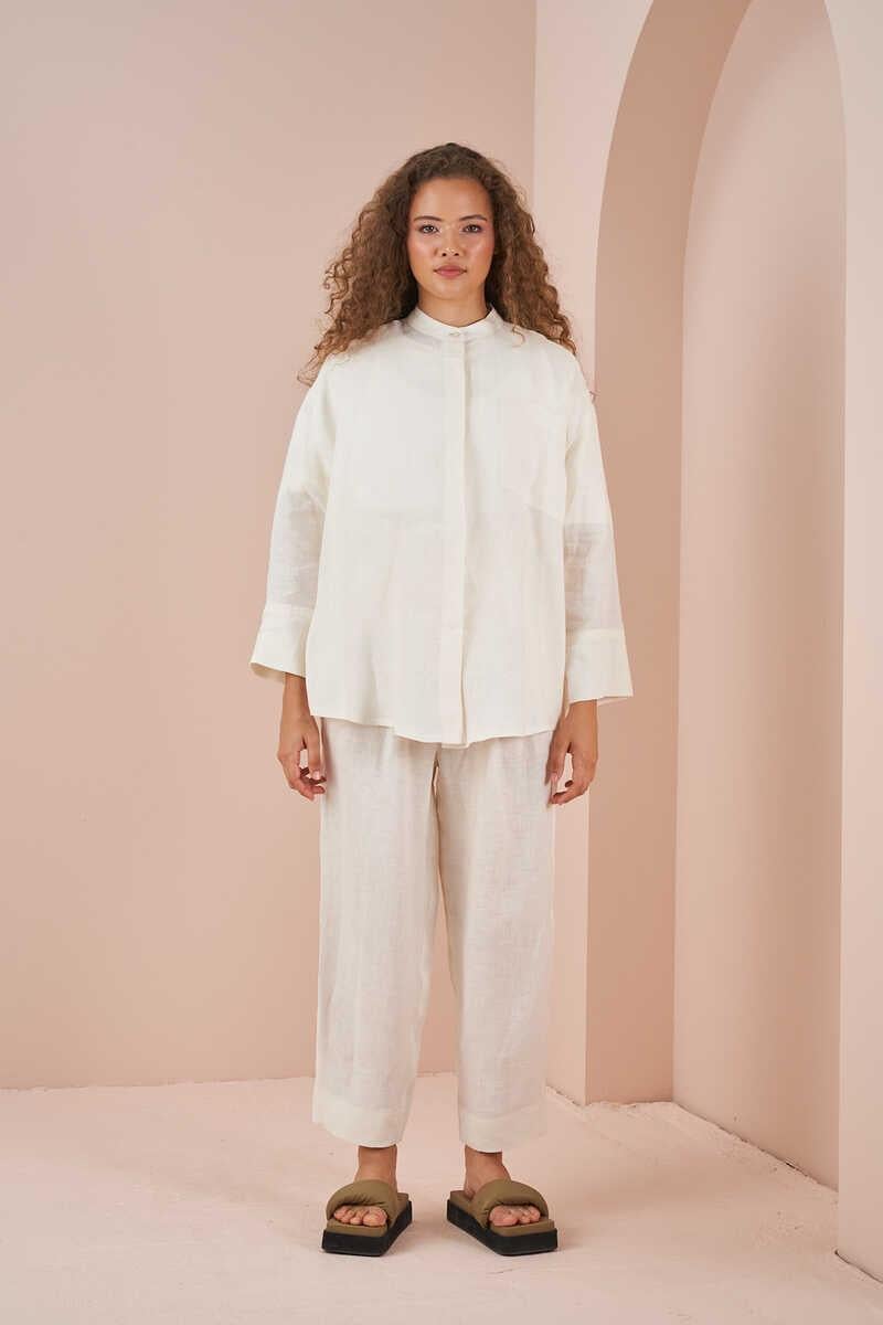 Oversize Jacket Tunic Linen Ecru
