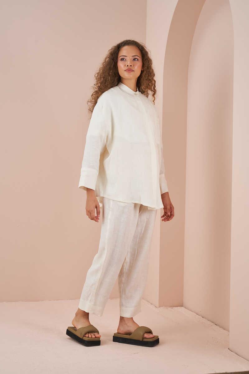 Oversize Jacket Tunic Linen Ecru