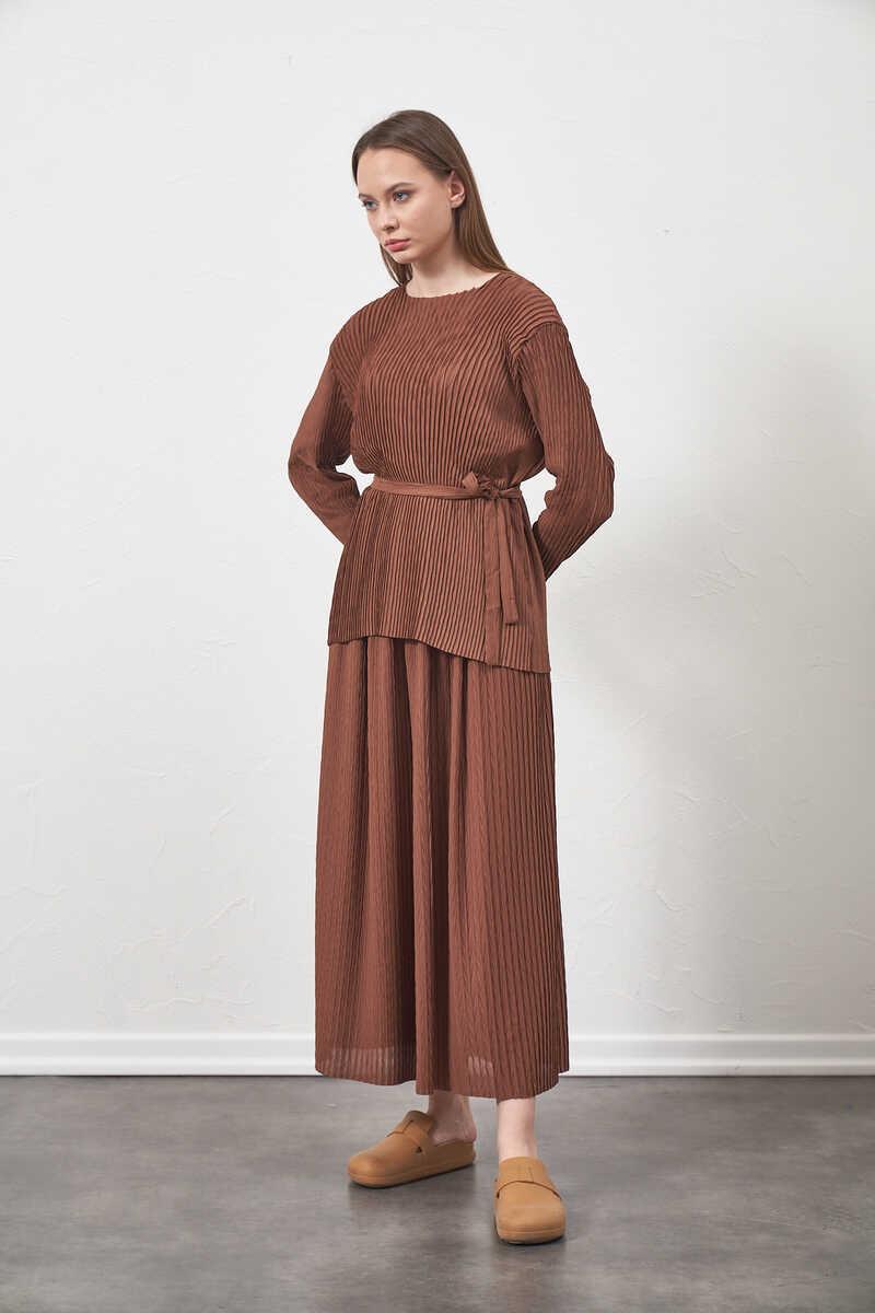 Pleated Trousers Brown