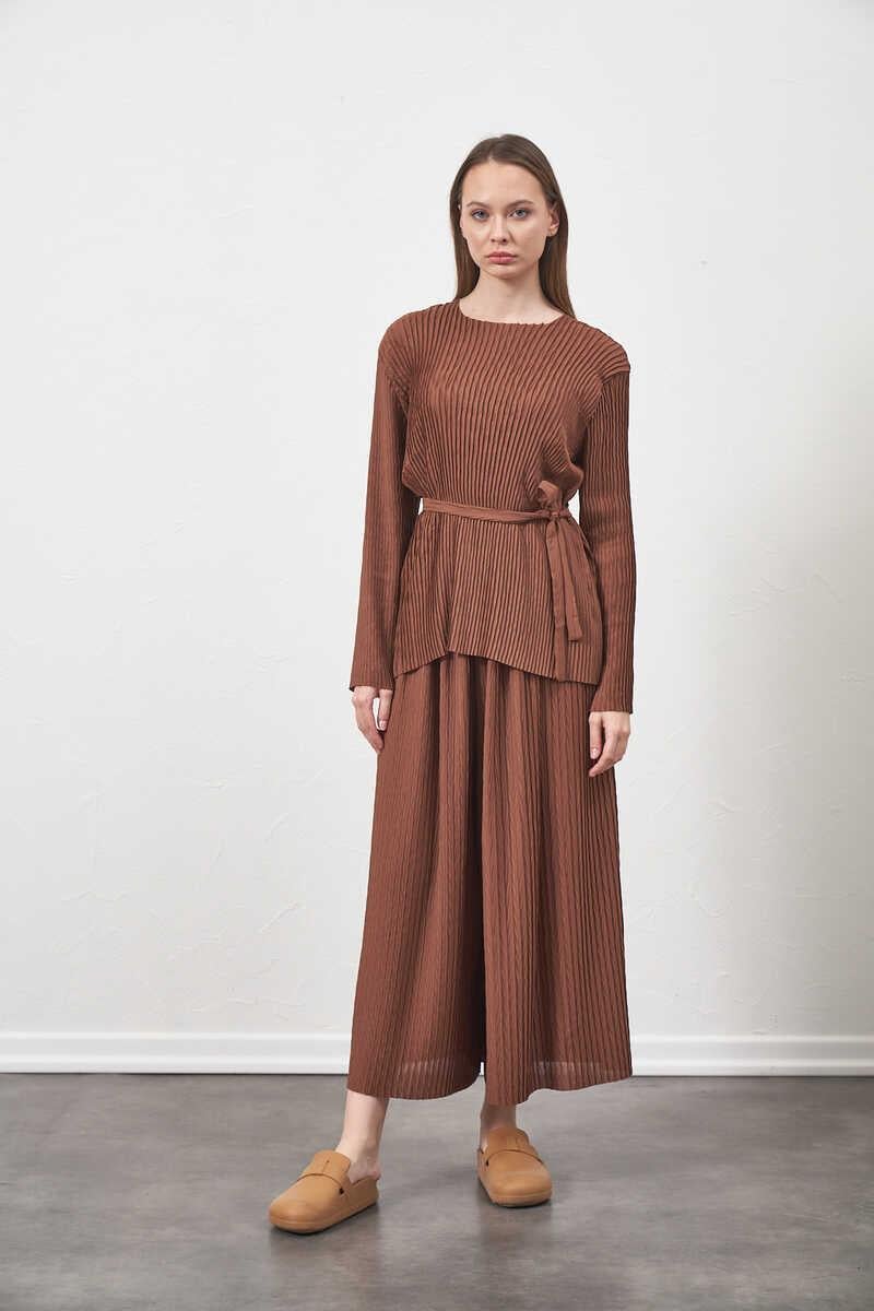 Pleated Trousers Brown