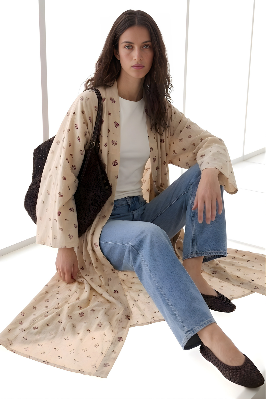 REVE | Limited Edition Tasarım Abaya Çiçekli