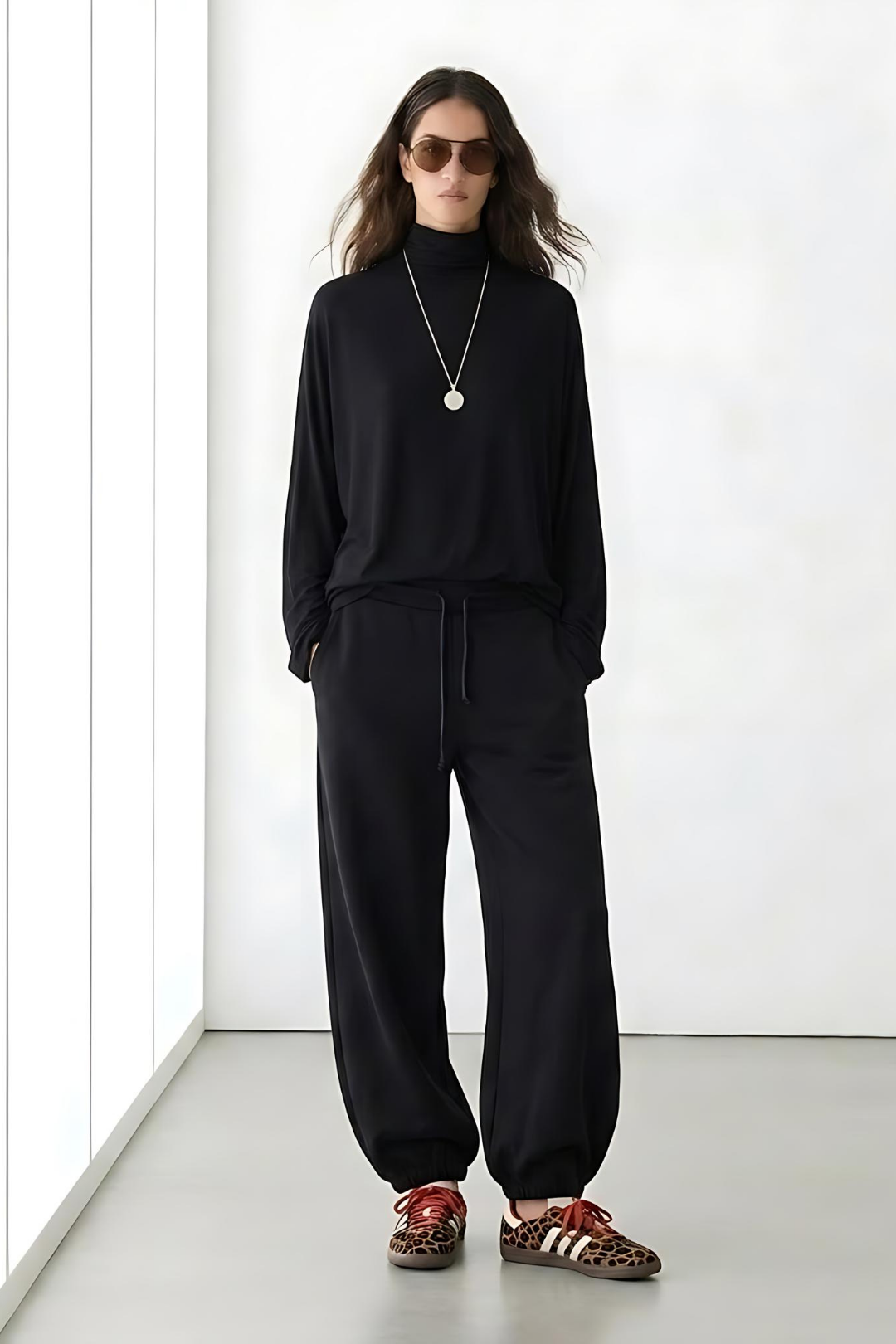 RHEA | Barrel Fit Pantolon Eşofman Siyah