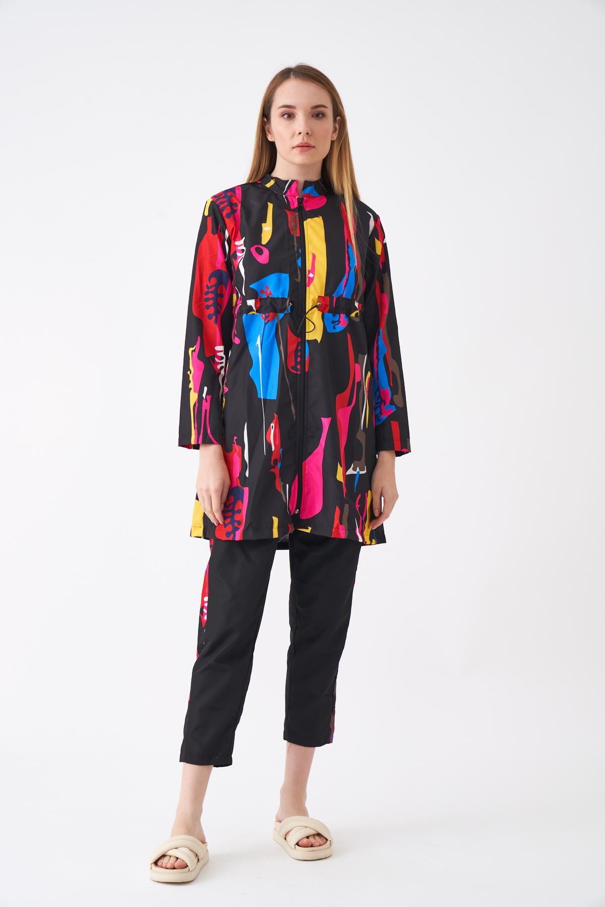 Stopper Lia Pattern Covered Swimsuit Black