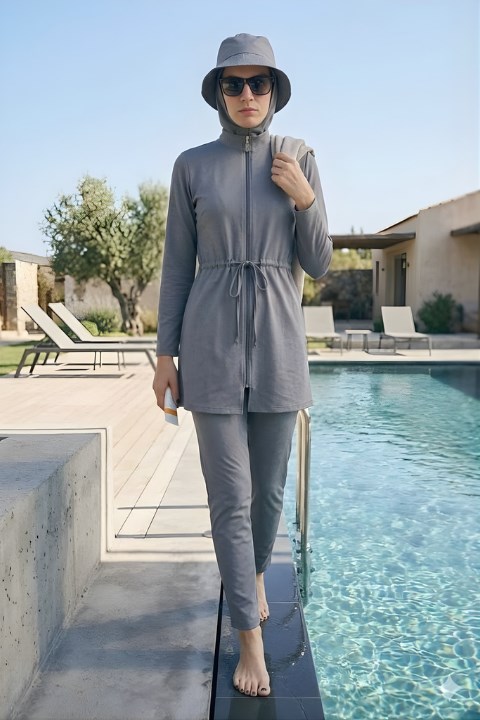 Stoperli Tesettür Mayo Gri