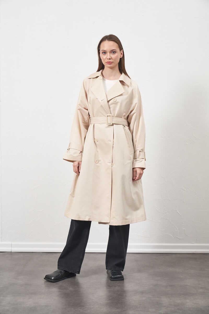 Buckle Oversize Trenchcoat Ecru