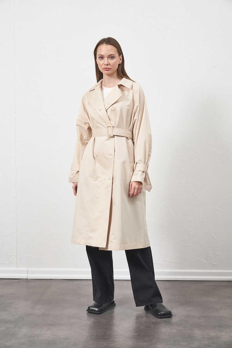 Buckle Oversize Trenchcoat Ecru