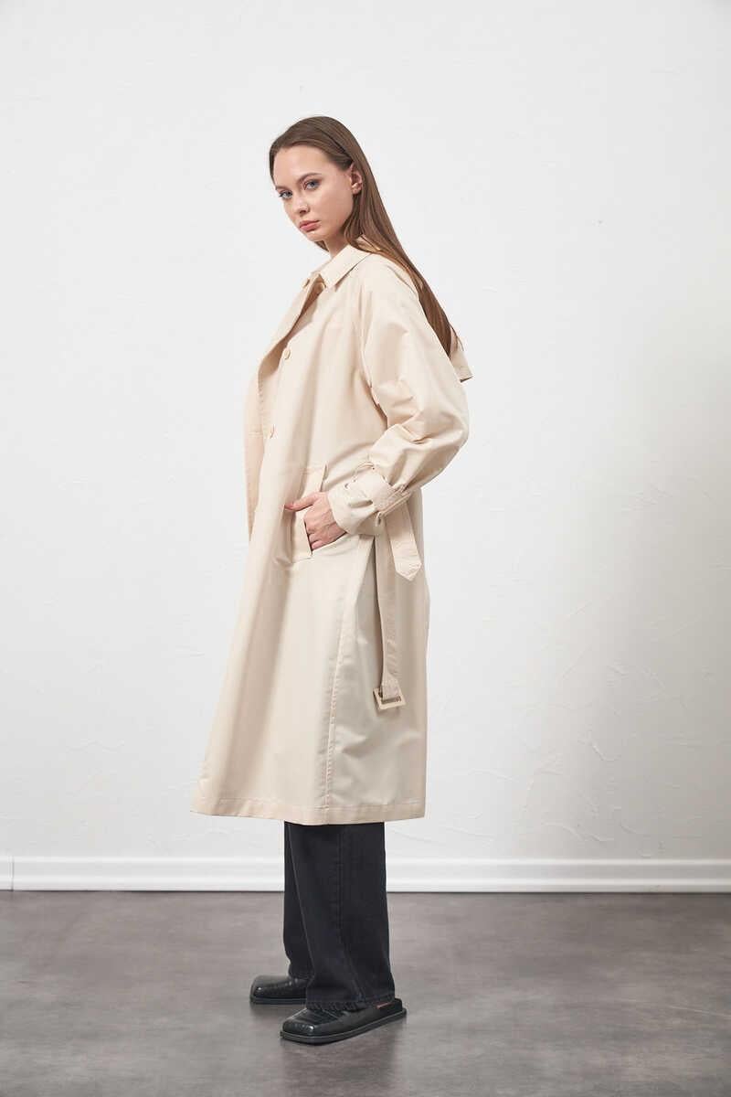 Buckle Oversize Trenchcoat Ecru