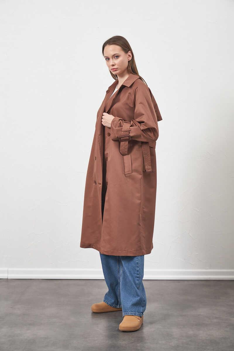 Buckle Oversize Trenchcoat Brown