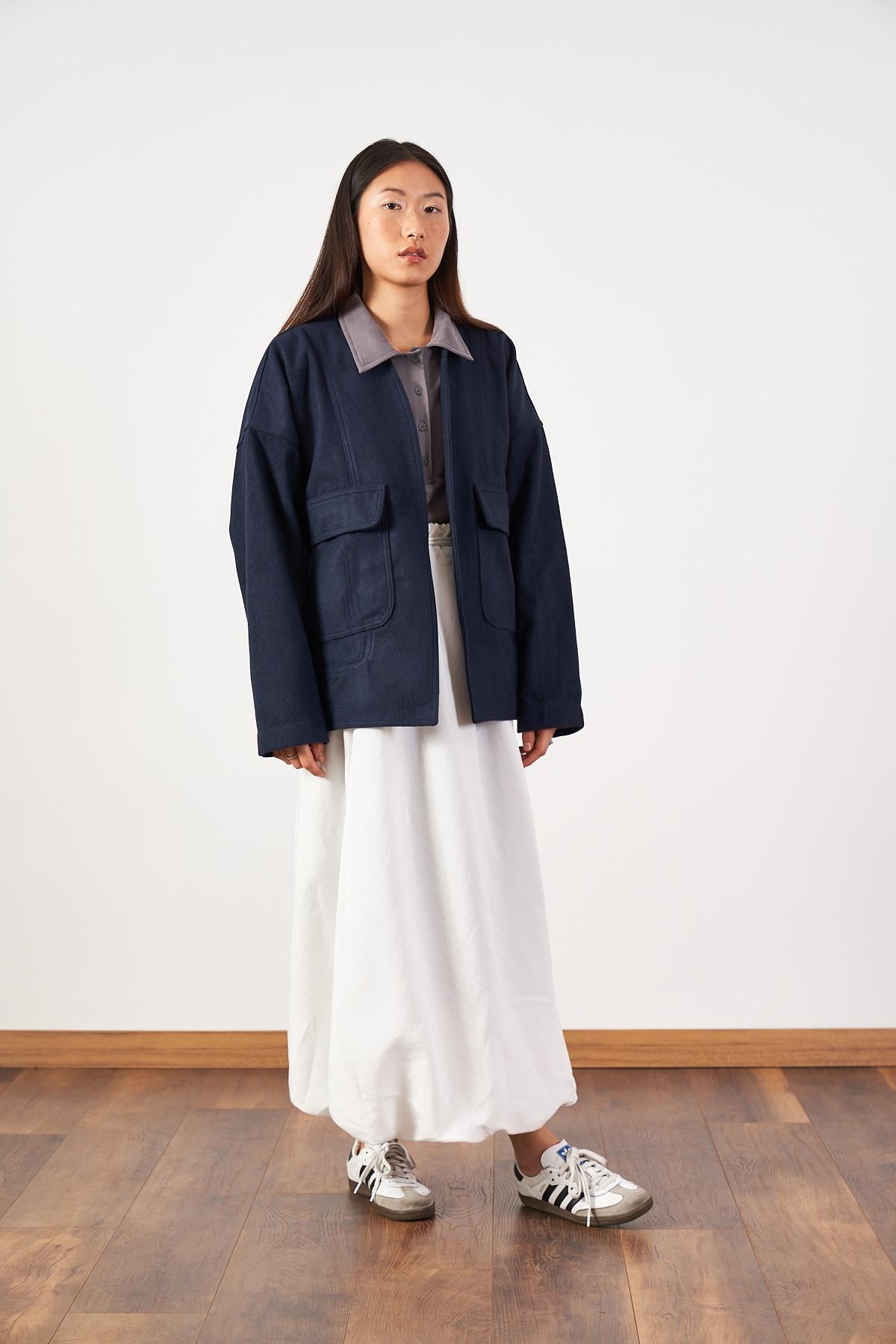 Uzun Balon Etek Beyaz