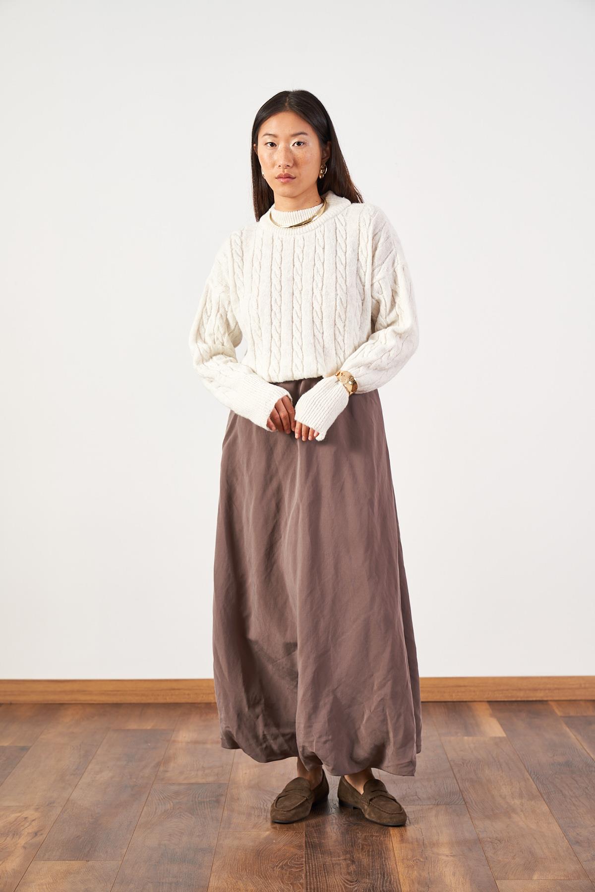 Uzun Balon Etek Vizon