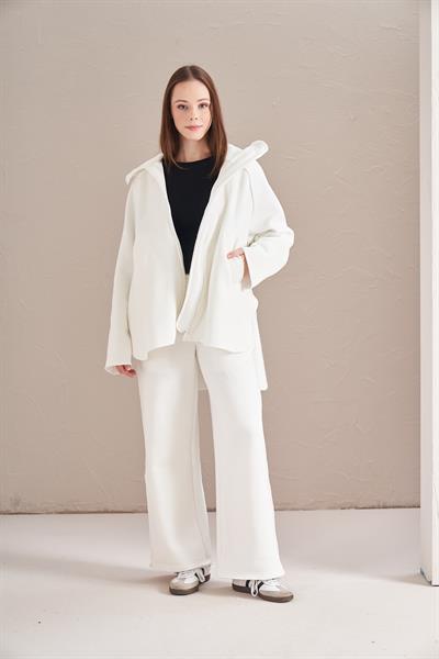 3 İplik Şardonlu Eşofman Ekru