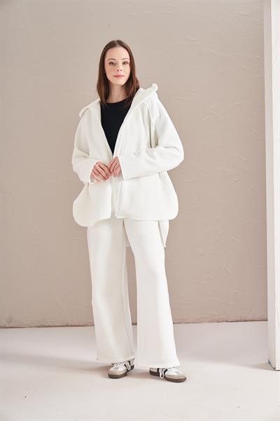 3 İplik Şardonlu Eşofman Ekru