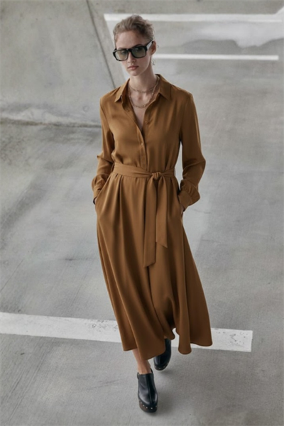 A Pile Ekstra Salaş Elbise Camel