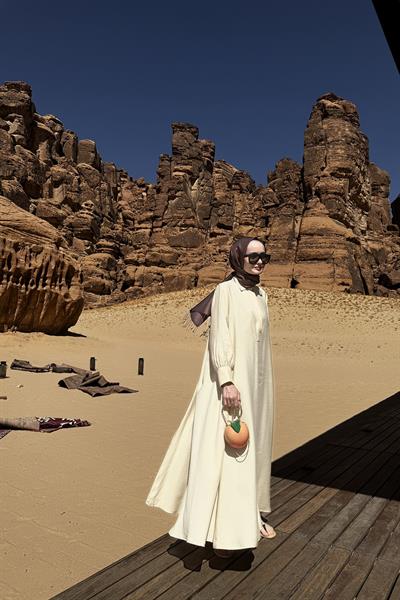 A Pile Ekstra Salaş Modal Elbise Butter Yellow