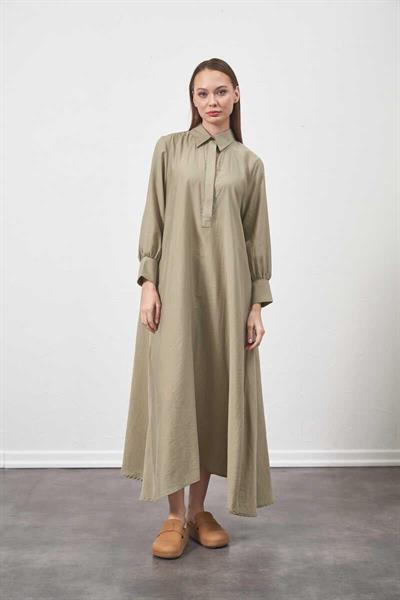A Pleat Extra Shabby Modal Dress Almond Green