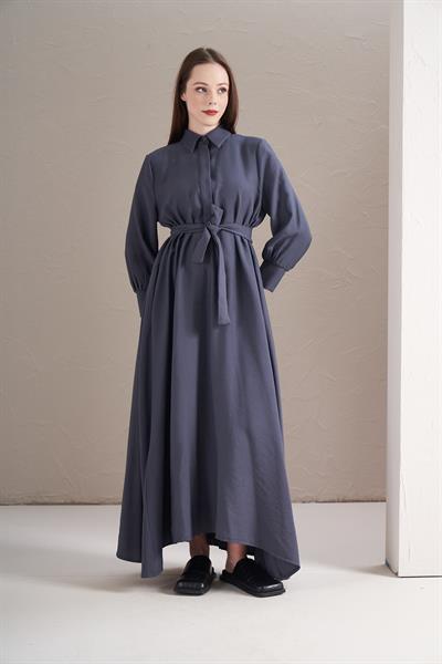 A Pile Ekstra Salaş Modal Elbise İndigo