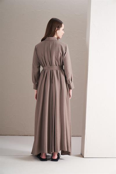 A Pile Ekstra Salaş Modal Elbise Vizon