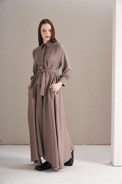 A Pile Ekstra Salaş Modal Elbise Vizon