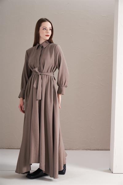 A Pile Ekstra Salaş Modal Elbise Vizon