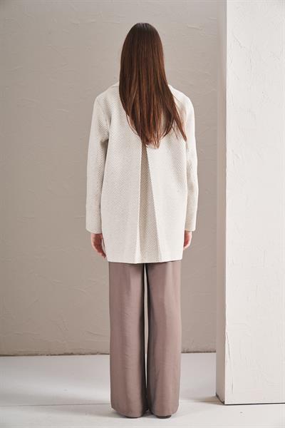 Balık Sırtı Ceket Ekru