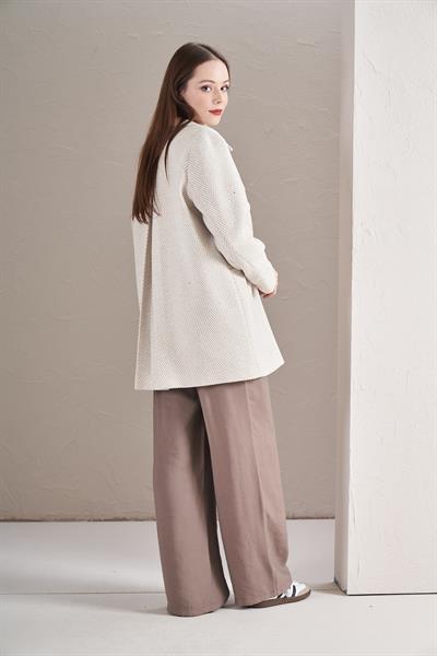 Balık Sırtı Ceket Ekru