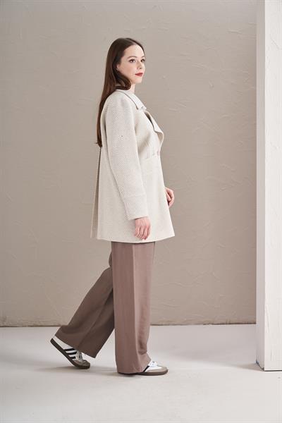 Balık Sırtı Ceket Ekru