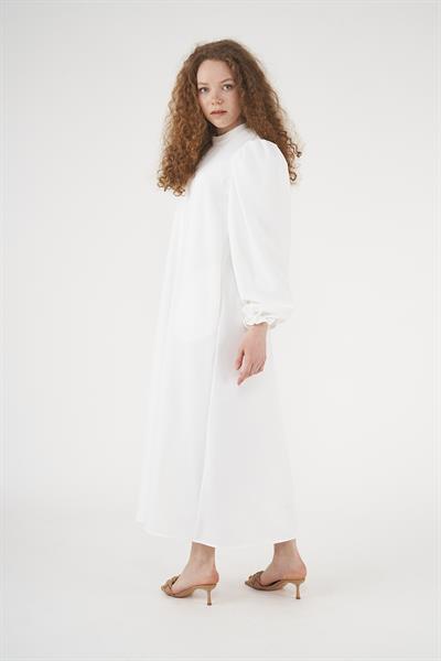 Balloon Sleeve Dress Ecru