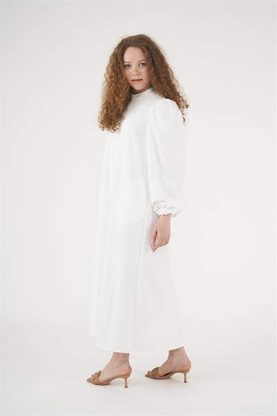 Balloon Sleeve Dress Ecru