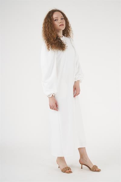 Balloon Sleeve Dress Ecru