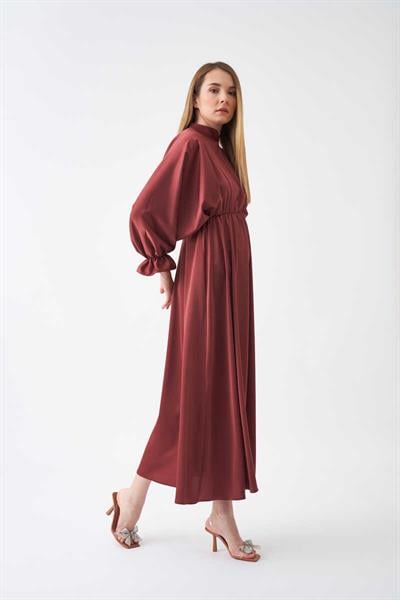 Beli Lastikli Abiye Elbise Gül Kurusu