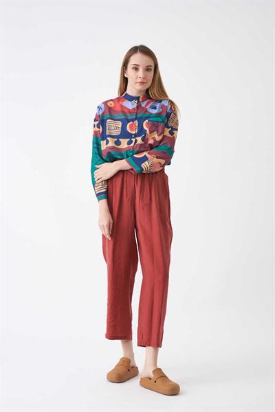 Elastic Waist Modal  Trousers Dried Rose