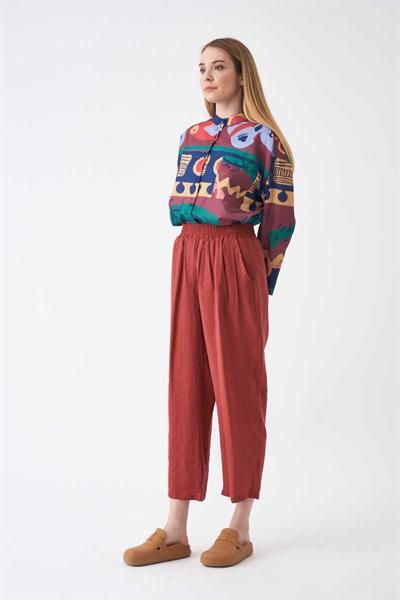 Elastic Waist Modal  Trousers Dried Rose